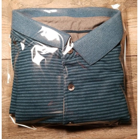 Banana Republic Mens XL Short Sleeve Polo Cotton Blend Summer Casual Light Blue - Picture 9 of 9